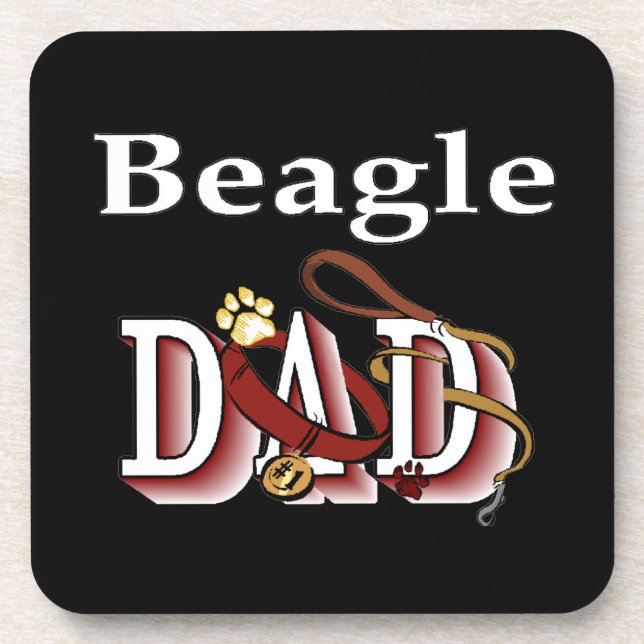 Beagle Dad Gifts Coaster (Front)