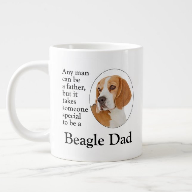 Beagle Dad Large Coffee Mug (Left)