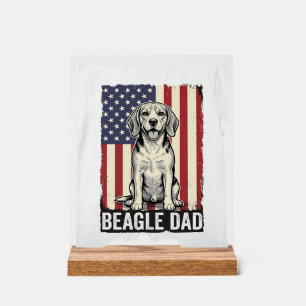 Beagle Dad Patriotic Vintage Dog Shirt Design_1 Acrylic Sign