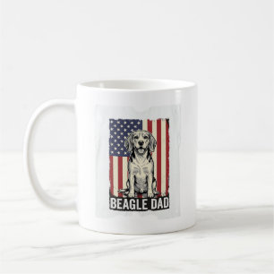 Beagle Dad Patriotic Vintage Dog Shirt Design_1 Coffee Mug