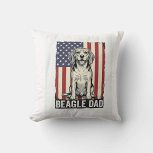 Beagle Dad Patriotic Vintage Dog Shirt Design_1 Cushion