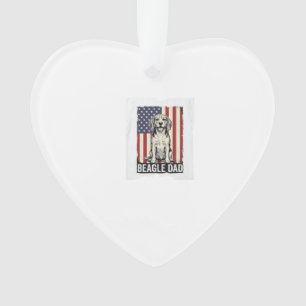 Beagle Dad Patriotic Vintage Dog Shirt Design_1 Ornament