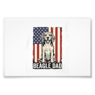 Beagle Dad Patriotic Vintage Dog Shirt Design_1 Photo Print
