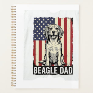 Beagle Dad Patriotic Vintage Dog Shirt Design_1 Planner
