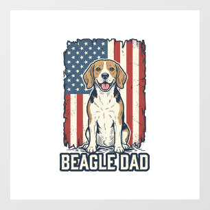 Beagle Dad Patriotic Vintage Engraving Dog Design_