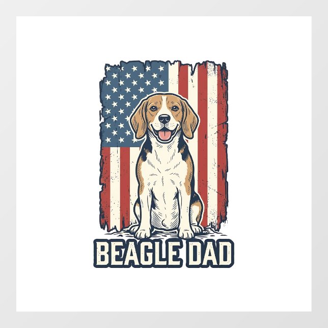 Beagle Dad Patriotic Vintage Engraving Dog Design_ (Sheet)