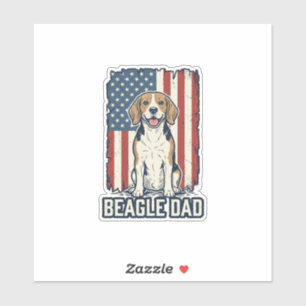 Beagle Dad Patriotic Vintage Engraving Dog Design_