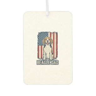 Beagle Dad Patriotic Vintage Engraving Dog Design_ Car Air Freshener