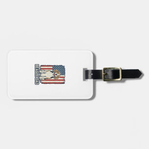Beagle Dad Patriotic Vintage Engraving Dog Design_ Luggage Tag
