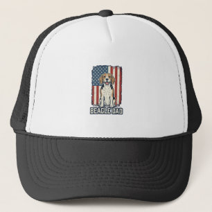 Beagle Dad Patriotic Vintage Engraving Dog Design_ Trucker Hat