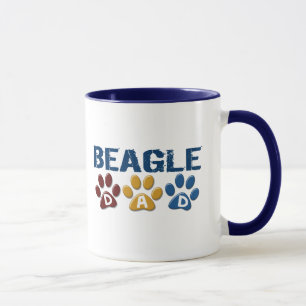 BEAGLE DAD Paw Print Mug