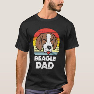 Beagle Dad Sunset Retro Animal Pet Hunt Hound Dog  T-Shirt