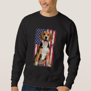 Beagle Dog American Flag Vintage Sweatshirt
