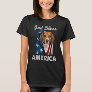 Beagle Dog American USA Flag 4th of July Dog Owne T-Shirt