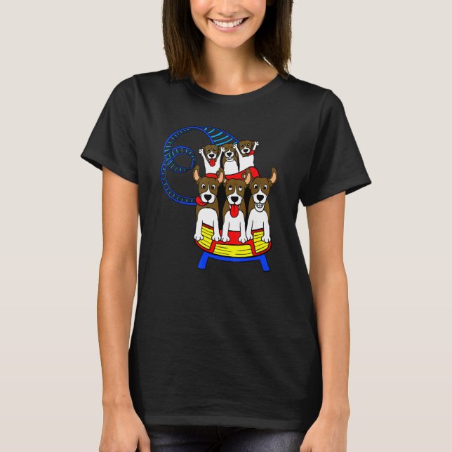 Beagle Dog  Amusement Theme Park Roller Coaster T-Shirt (Front)