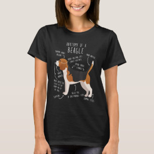 Beagle Dog Anatomy  Cute Pet  Dog Mom Dog Dad T-Shirt