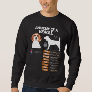 Beagle Dog Anatomy Mum Grandma Dad Men Women Kids Sweatshirt