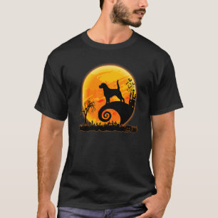 Beagle Dog And Moon  Scary Halloween Costume T-Shirt