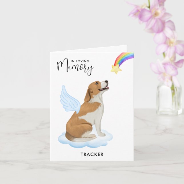 Beagle Dog Angel Memorial Pet Loss Sympathy Card (Orchid)