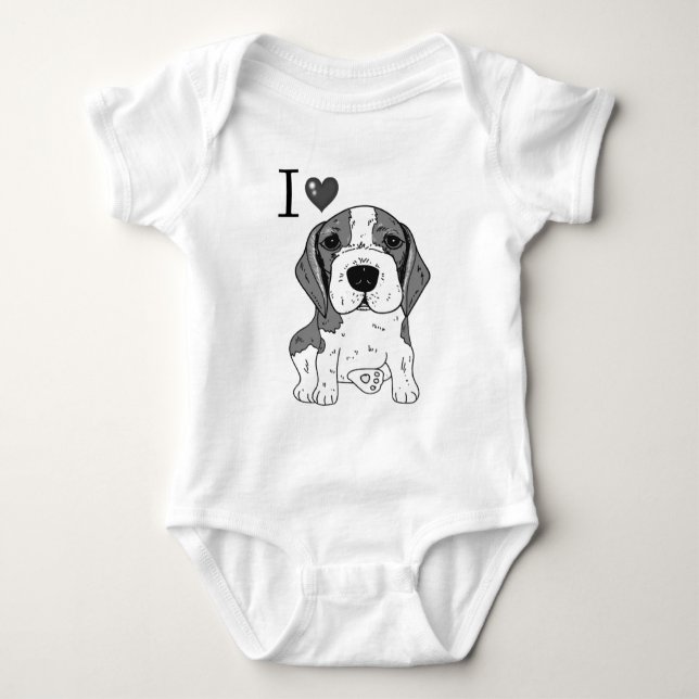 Beagle dog baby bodysuit (Front)