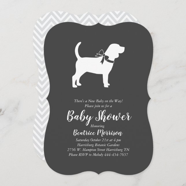 Beagle Dog Baby Shower Gender Neutral Invitation (Front/Back)