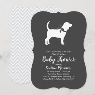 Beagle Dog Baby Shower Gender Neutral Invitation