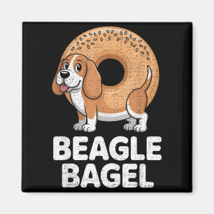 Beagle Dog Bagel Bread Pun Funny Animals Men Women Magnet