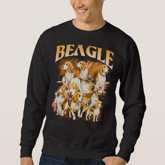 Beagle Dog  Beagle Dog Vintage 90s Style Sweatshirt (Front)