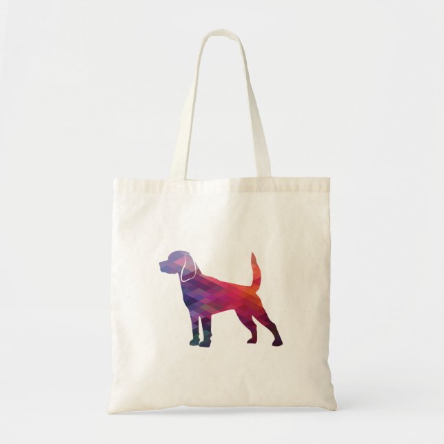 Beagle Dog Breed Geo Silhouette Purple Tote Bag (Front)