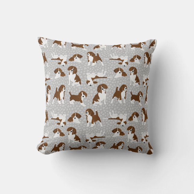 Beagle dog breed - grey cushion (Front)