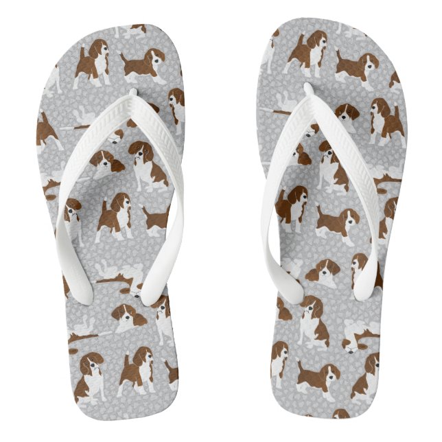 Beagle dog breed - grey thongs (Footbed)