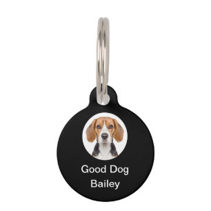 Beagle Dog Breed Monogram Dog ID Tags