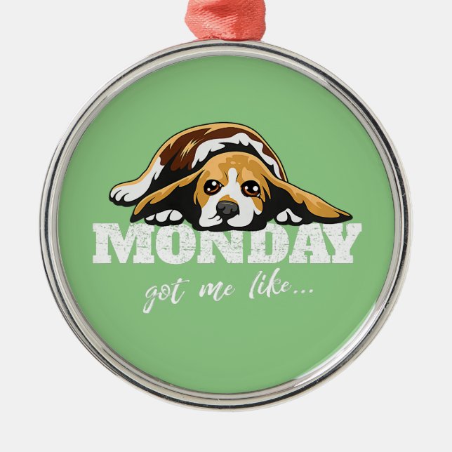 beagle dog breed premium  metal ornament (Front)