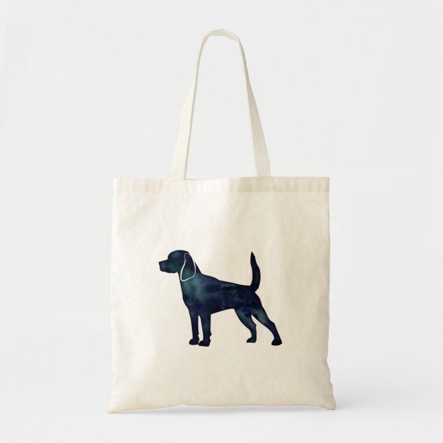 Beagle Dog Breed Silhouette Watercolor Tote Bag (Front)