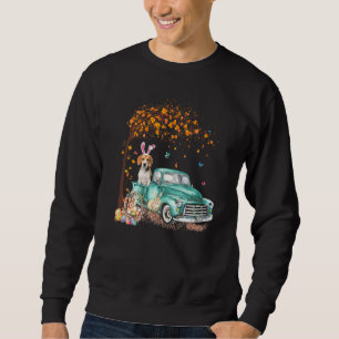 Beagle Dog Bunny Truck Hippie Hunt Egg Tree Easte Sweatshirt