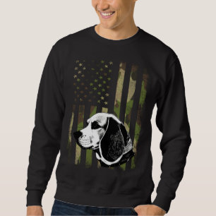 Beagle Dog Camouflage American Flag Vintage Sweatshirt