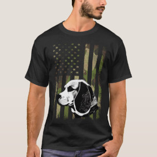 Beagle Dog Camouflage American Flag Vintage T-Shirt