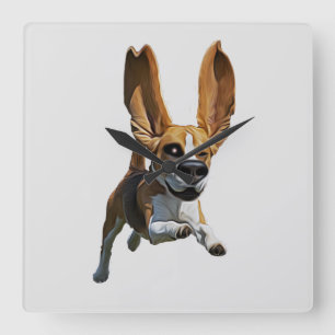 Beagle Dog Caricature Wall Clock