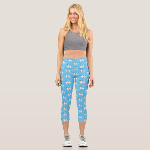 Beagle dog cartoon illustration capri leggings