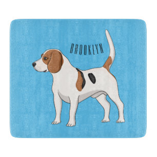 Beagle dog cartoon illustration cutting board
