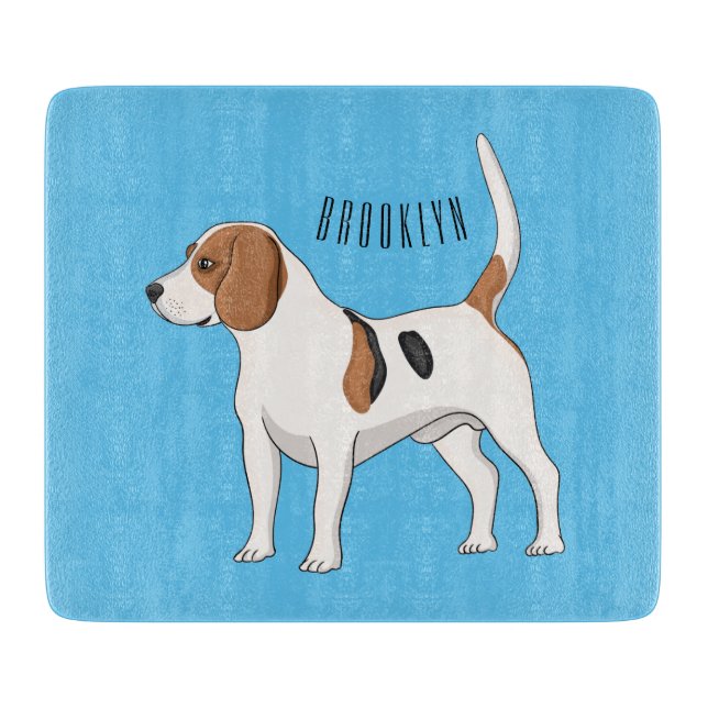 Beagle dog cartoon illustration  cutting board (Front)