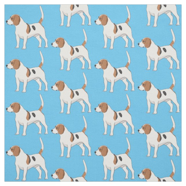 Beagle dog cartoon illustration  fabric (Swatch)