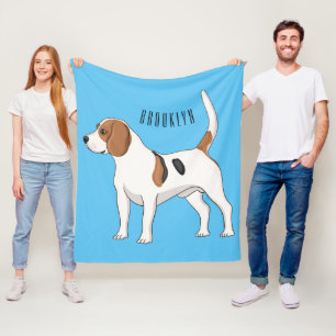 Beagle dog cartoon illustration  fleece blanket
