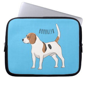 Beagle dog cartoon illustration laptop sleeve
