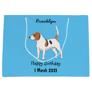 Beagle dog cartoon illustration large gift bag