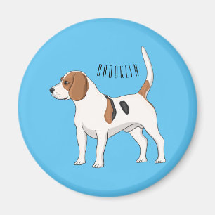 Beagle dog cartoon illustration magnet