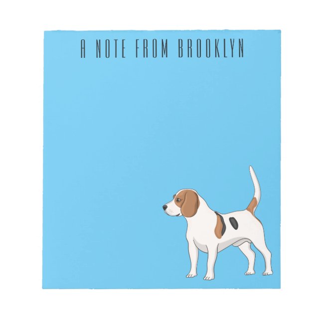 Beagle dog cartoon illustration notepad (Front)