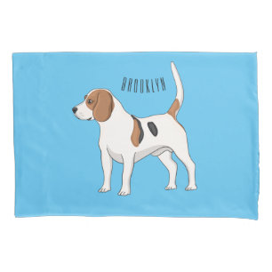 Beagle dog cartoon illustration pillowcase