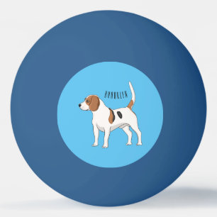 Beagle dog cartoon illustration ping pong ball