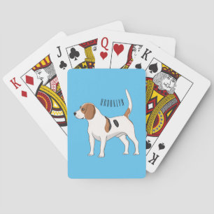 Beagle dog cartoon illustration  playing cards